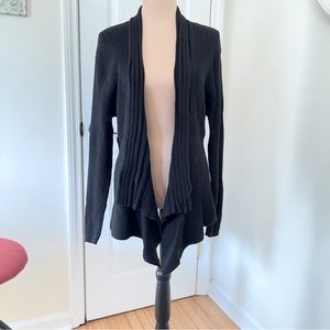 Chause long sleeve black waterfall KNIT cardigan. XL